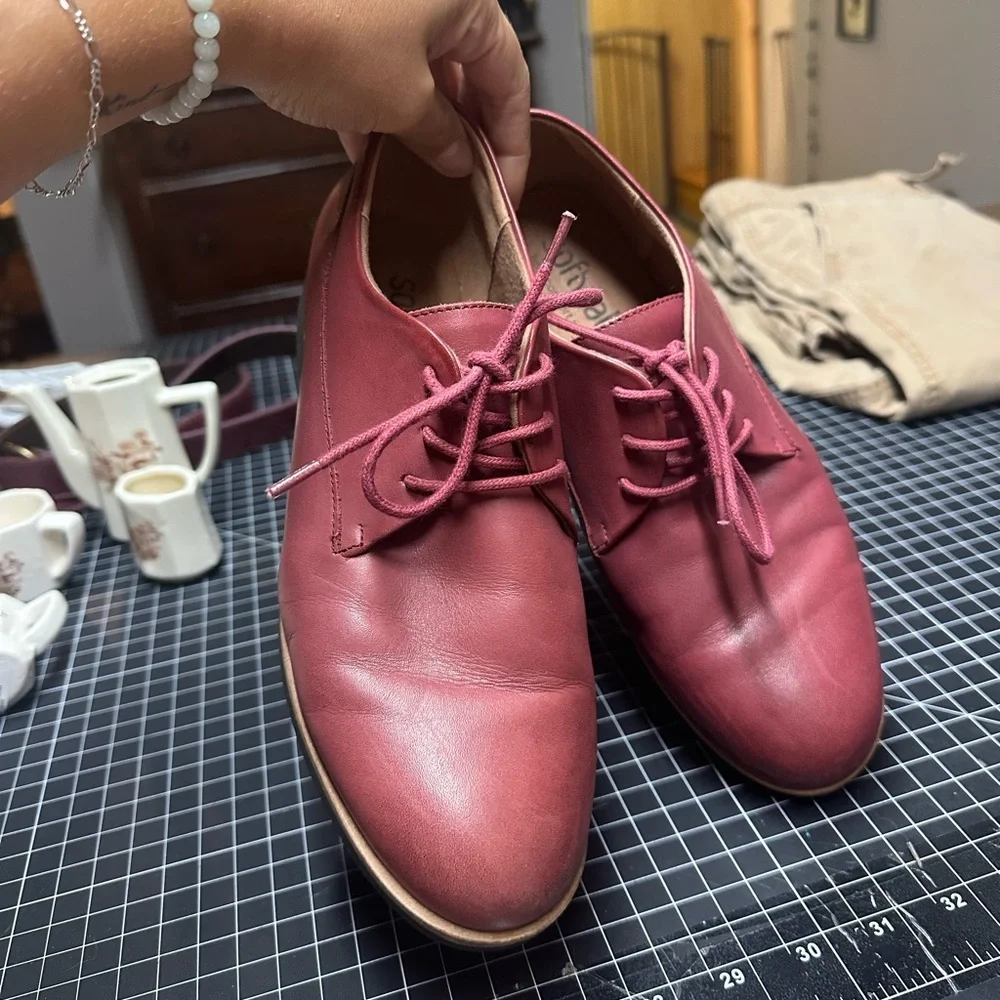 Softwalk Whitby Women's Shoes Dark Red Size 9 Oxford blood red leather - Picture 3 of 16